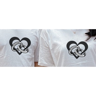 [S-5XL]ผ้าฝ้าย 100% &lt;Can Request Name) เสื้อยืด COUPLE LOVE RING COUPLE สําหรับผู้หญิง เสื้อผ้าผู้หญิง / เสื้อผู้หญิง /