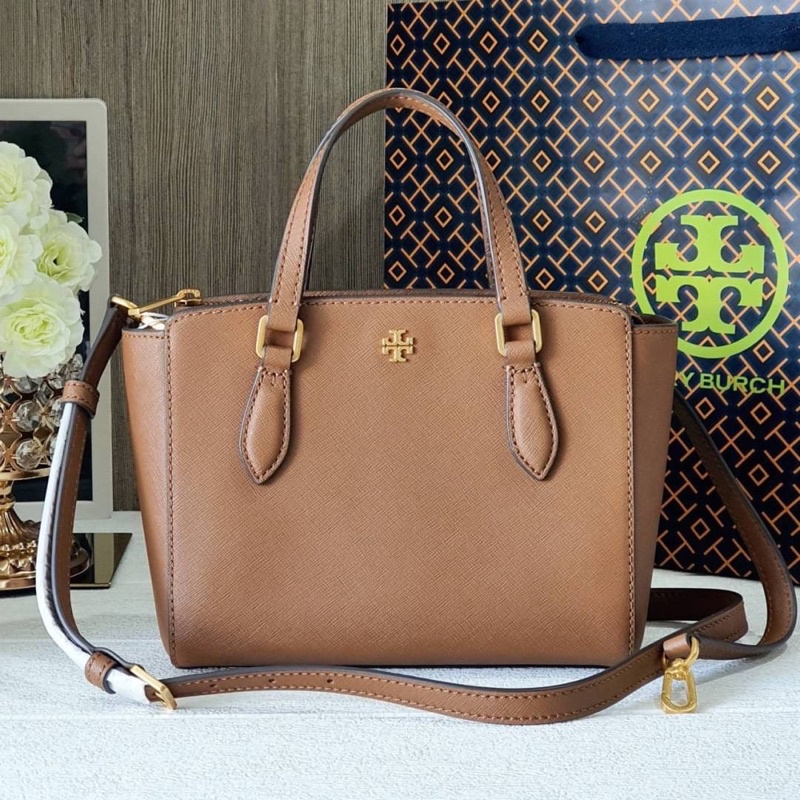 Tory Burch] Outlet Emerson Mini Top Zip Tote 138366 MOOSE
