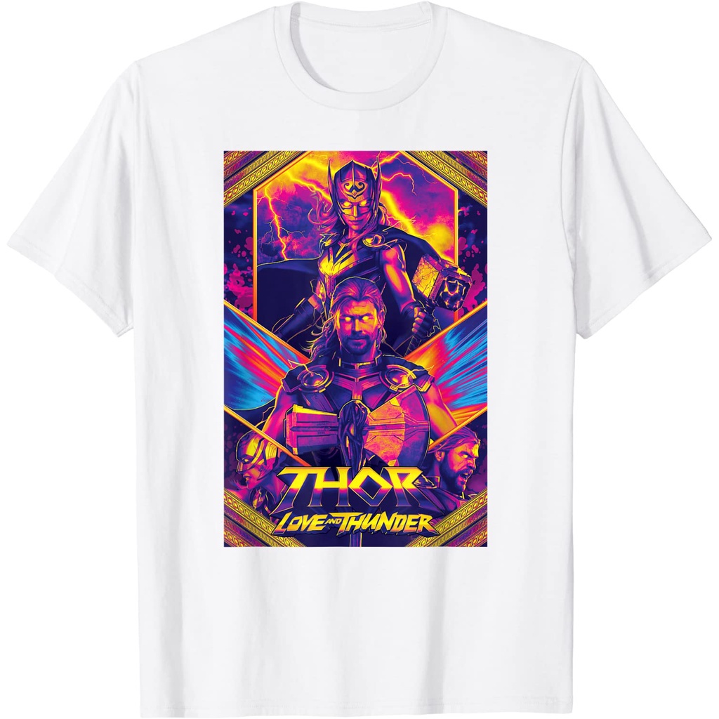 เสื้อยืด-พิมพ์ลายโปสเตอร์-marvel-thor-love-and-thunder-thor-and-jane-neon-สําหรับผู้ชาย-g-07