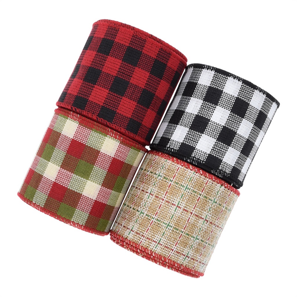 ag-63mm-christmas-ribbon-wired-classic-plaid-thicker-diy-anti-fade-gift-packing-imitation-flax-large-bowknot-making-xmas-tree-ribbon-for-festival