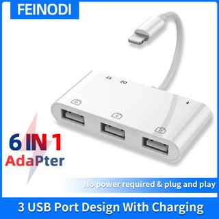 FEINODI 6in1 OTG Card Reader USB 3.0 Flash Drive รองรับคีย์บอร์ด/เมาส์/เปียโน MiDi/u ดิสก์/SD/TF/Micro SD