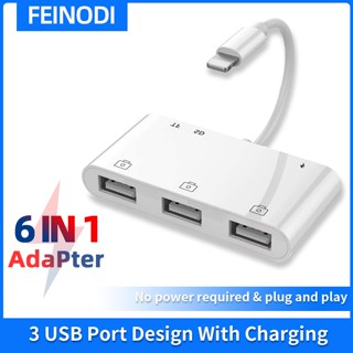 FEINODI 6in1 OTG Card Reader USB 3.0 Flash Drive รองรับคีย์บอร์ด/เมาส์/เปียโน MiDi/u ดิสก์/SD/TF/Micro SD