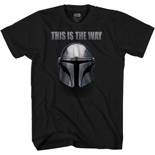 ผ้าฝ้าย 100%สุดยอดไฟ เสื้อยืดลำลอง Star Wars The Mandalorian This Is The Way T-Shirt Round neck T-shirt คนดังS-3XL_01