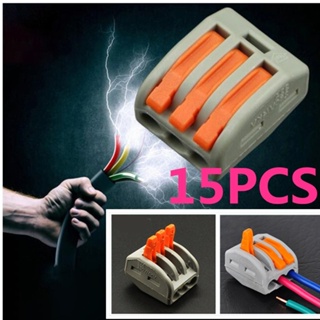 15 ชิ้นสารหน่วงไฟสายเชื่อมต่อลวดขั้วต่อสากลด่วน 15pcs Flame Retardant Cable Connector Wire Universal Connectors