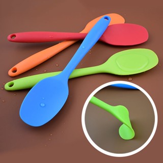 【AG】Silicone Long Handle Spatula Non-stick Scraper Spoon Kitchen Cooking Utensil