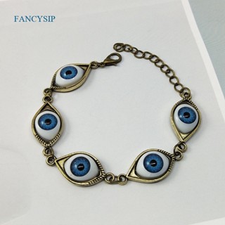 Fancysip สร้อยข้อมือโลหะ รูปดวงตาปีศาจ สไตล์โกธิค พังก์ พังก์ วินเทจ สําหรับผู้หญิง