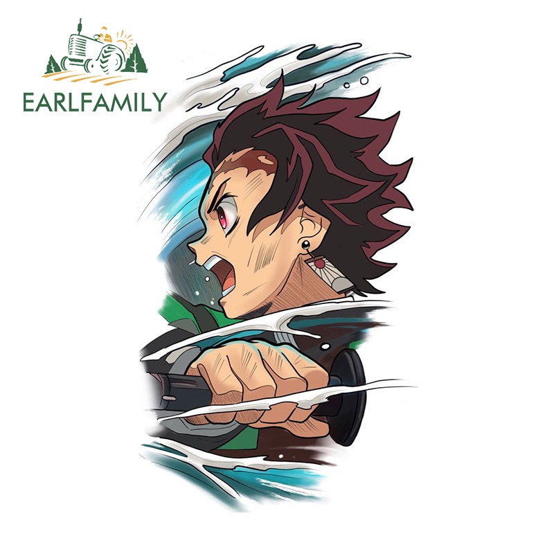 earlfamily-สติกเกอร์กันน้ํา-ลาย-demon-slayer-rv-jdm-13-ซม-x-7-8-ซม-สําหรับติดตกแต่งรถยนต์-แล็ปท็อป