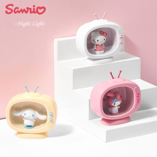 Miniso โคมไฟตั้งโต๊ะ รูปการ์ตูน Sanrio Cinnamoroll Hello Kitty My Melody ขนาดเล็ก น่ารัก ของขวัญวันเกิด สําหรับข้างเตียงนอน