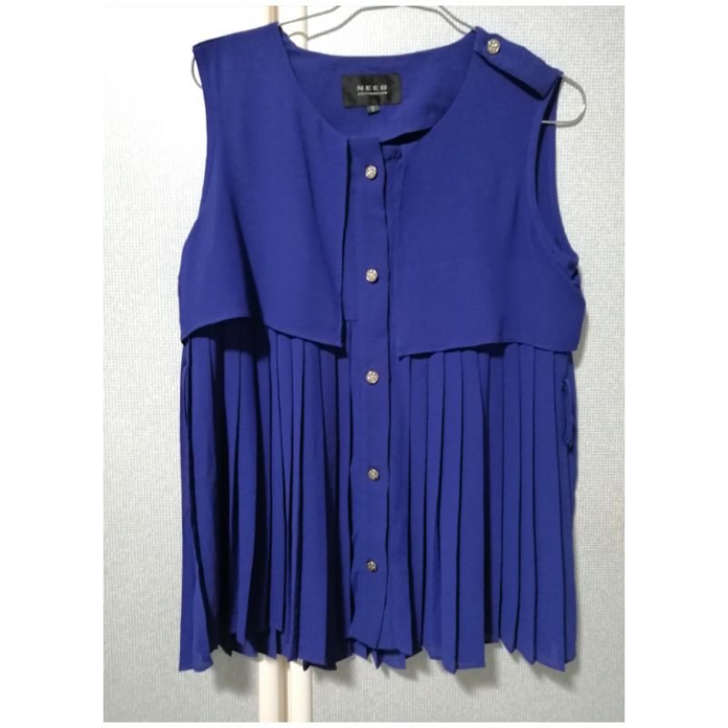 เสื้อผู้หญิงทำงานมือสองราคาถูกมาก-สีน้ำเงินอัดพรี-ท-สภาพใหม่-90