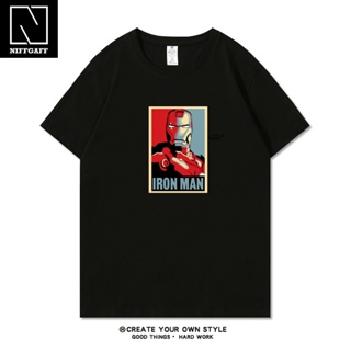 Marvel Iron Man T Shirt 100% Cotton T-shirt 180gsm Short Sleeve Unisex Round Neck Tee Baju Lelaki &amp; Baju Perempuan_01