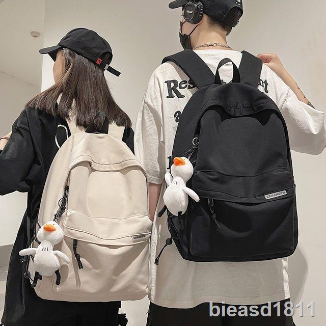 กระเป๋าเป้สะพายหลังผู้ชายเรียบง่ายความจุขนาดใหญ่กระเป๋าเป้สะพายหลังหญิงสบาย-ๆ-ญี่ปุ่นนักเรียนมัธยมต้นมัธยมปลายนักศึกษา