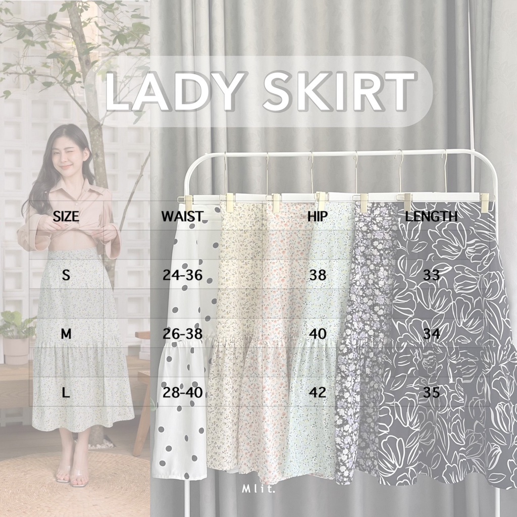 ภาพสินค้า( ลดเพิ่ม 45.- ขั้นต่ำ 300.-) LADY Skirt (Mlit_Brand) (กระโปรงยาว เอวหลังสม็อค มีซับในตัว) จากร้าน mlit_brand บน Shopee ภาพที่ 7