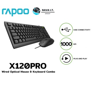 ภาพหน้าปกสินค้า⚡️กรุงเทพฯด่วน1ชั่วโมง⚡️ RAPOO X120Pro แป้นพิมพ์ไทย/Eng Wired Optical Mouse & Keyboard Combo รับประกันศูนย์ 2 ปี ที่เกี่ยวข้อง