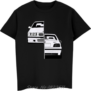 เสื้อยืดลําลอง แขนสั้น คอกลม พิมพ์ลายการ์ตูนรถยนต์ Turbo E30 E36 E46 พลัสไซซ์ สไตล์วินเทจ สําหรับผู้ชาย