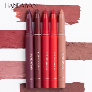 Handaiyan ลิปสติก ดินสอเขียนขอบปาก เนื้อแมตต์ กํามะหยี่ สีนู้ด กบเหลาในตัว ให้ความชุ่มชื้น กันน้ํา ติดทนนาน