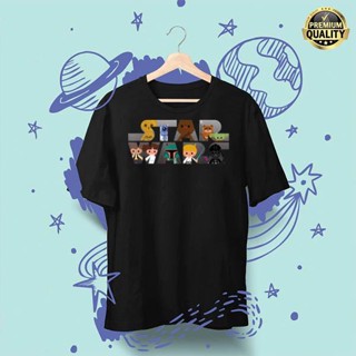 สตาร์วอร์ส ผู้ชาย Star Wars Logo Kawaii Multi-Character T-Shirt sale เสื้อยืดคอกลม_05