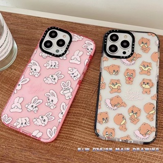 Casetify Bear Rabbit Phone Case Compatible for iPhone 14 13 12 Pro Max 14Plus 11 Pro Max XR IX XS MAX Cases Full Protective Shockproof TPU Soft Cover