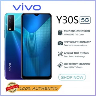 VIVO Y30S โทรศัพท์ โทรศัพท์มือถือ แกะ8GB รอม128GB โทรศัพท์มือถือราคาถูก ของแท้100% โทรศัพท์ COD