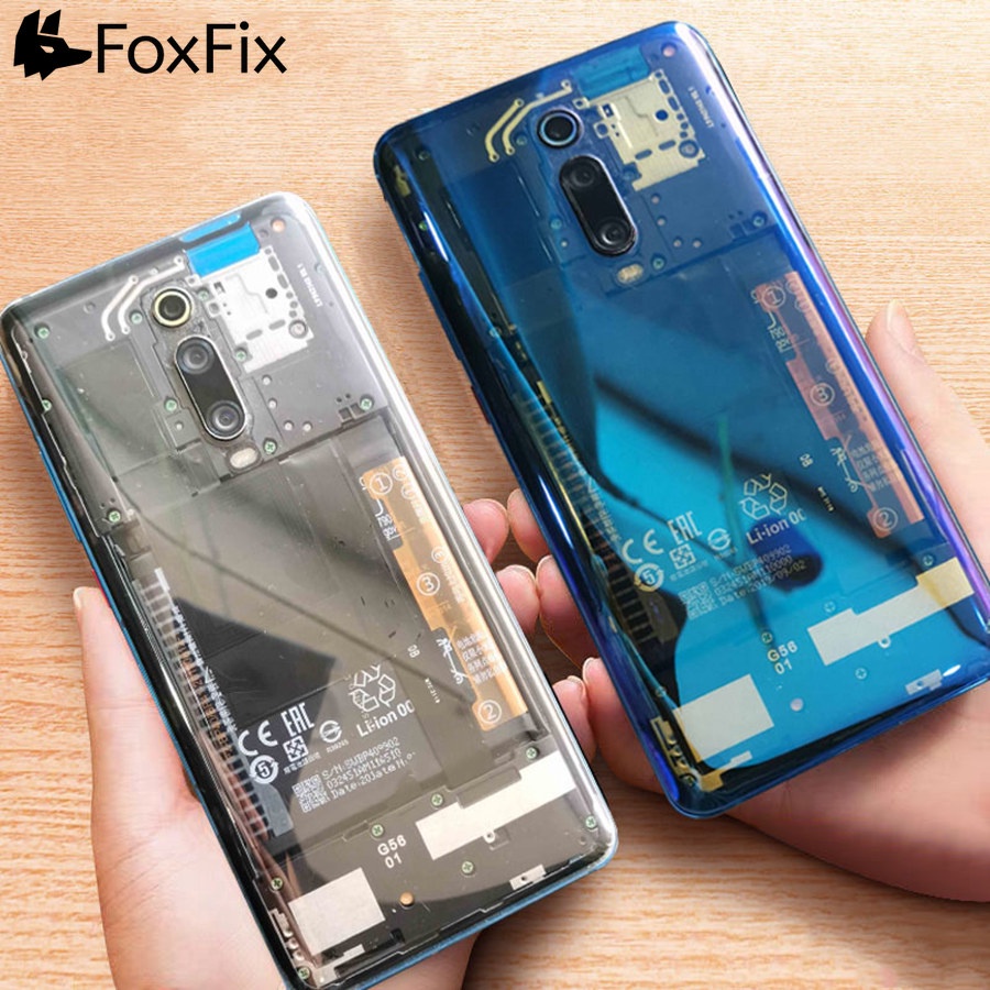 เคสกระจกใส ปิดด้านหลัง พร้อมเลนส์กล้อง และสติกเกอร์กาว สําหรับ Xiaomi Mi 9T  Pro Redmi K20 Pro