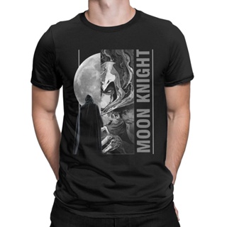 Men Moon Knight Marvel T Shirts Disney 100% Cotton Clothes Vintage Short Sleeve Crew Neck Tees Classic T-Shirt_05