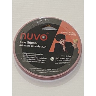 เทปตีเส้น สติ๊กเกอร์ PVC NUVO พีวีซี นูโว เทปติดบอร์ดงาน 9มม.X9หลา สีแดง