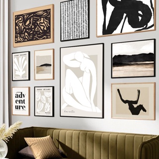 ภาพโปสเตอร์บนผ้าใบ พิมพ์ลายเส้นนามธรรม Matisse Coral Modern สไตล์นอร์ดิก สําหรับตกแต่งผนังบ้าน ห้องนั่งเล่น