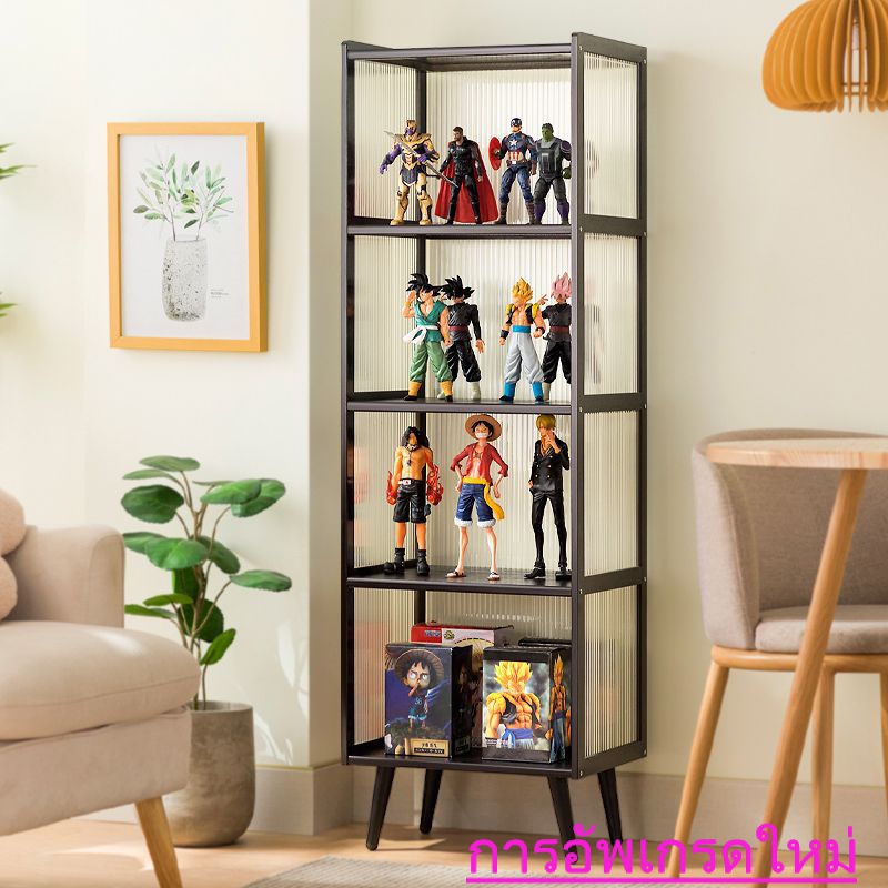 ตู้โชว์อะคริลิคใส-display-cabinet-ตู้โชว์-หน้าบานใสอะครีลิค-ตู้หนังสือ-ชั้นวางของ-4ชั้นเมลามีน