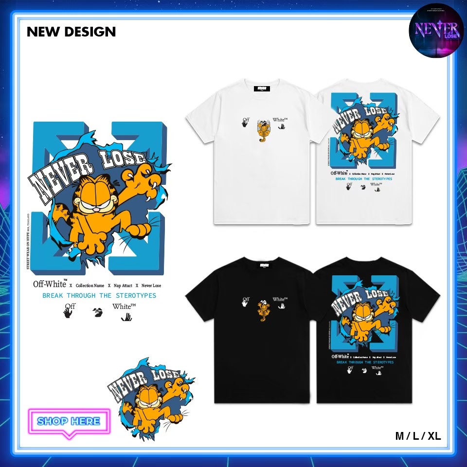 เสื้อยืด Oversize Garfield Serious | Shopee Thailand
