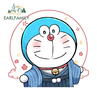 Earlfamily สติกเกอร์ ลายอนิเมะ Doraemon Caravan 13 ซม. x 12.9 ซม. ป้องกันรอยขีดข่วน สําหรับตกแต่งรถจักรยานยนต์