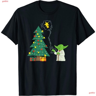 เสื้อยืดยอดนิยม Star Wars Holiday Yoda Decorates Christmas Tree T-Shirt Mens Womens T-shirtsเสื้อยืด 186_05