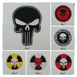 ตัวรีดติดเสื้อ Punisher ตกแต่งเสื้อผ้า แจ๊คเก็ต Embroidered Iron on Patch  DIY