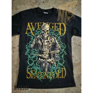 NTS 307 A7X Avenged Sevenfold เสิ้อยืดดำ เสื้อยืดชาวร็อค เสื้อวง New Type System NTS Rock brand Sz. S M L XL XXL_33