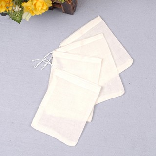 Straining Tasteless Safe Reusable Kitchen 10pcs 8*10cm Cotton Tea Filter Bag