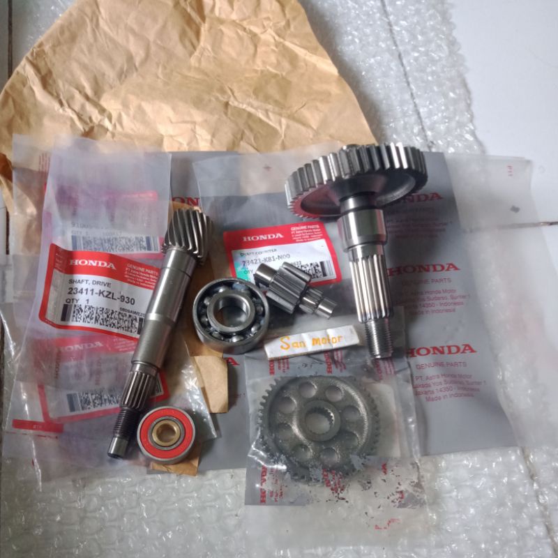 Gear Pulley Axle Ratio Plus Bearing 2 ชิ้น Honda Beat Fi Starter หยาบ ...