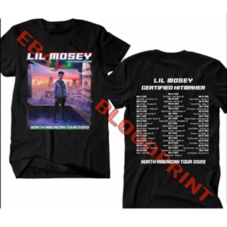 เสื้อยืดแขนสั้น Lil Mosey เสื้อยืดได้รับการรับรอง hitmaker North American Tour 2020 RAP RB hip hop U qHz3