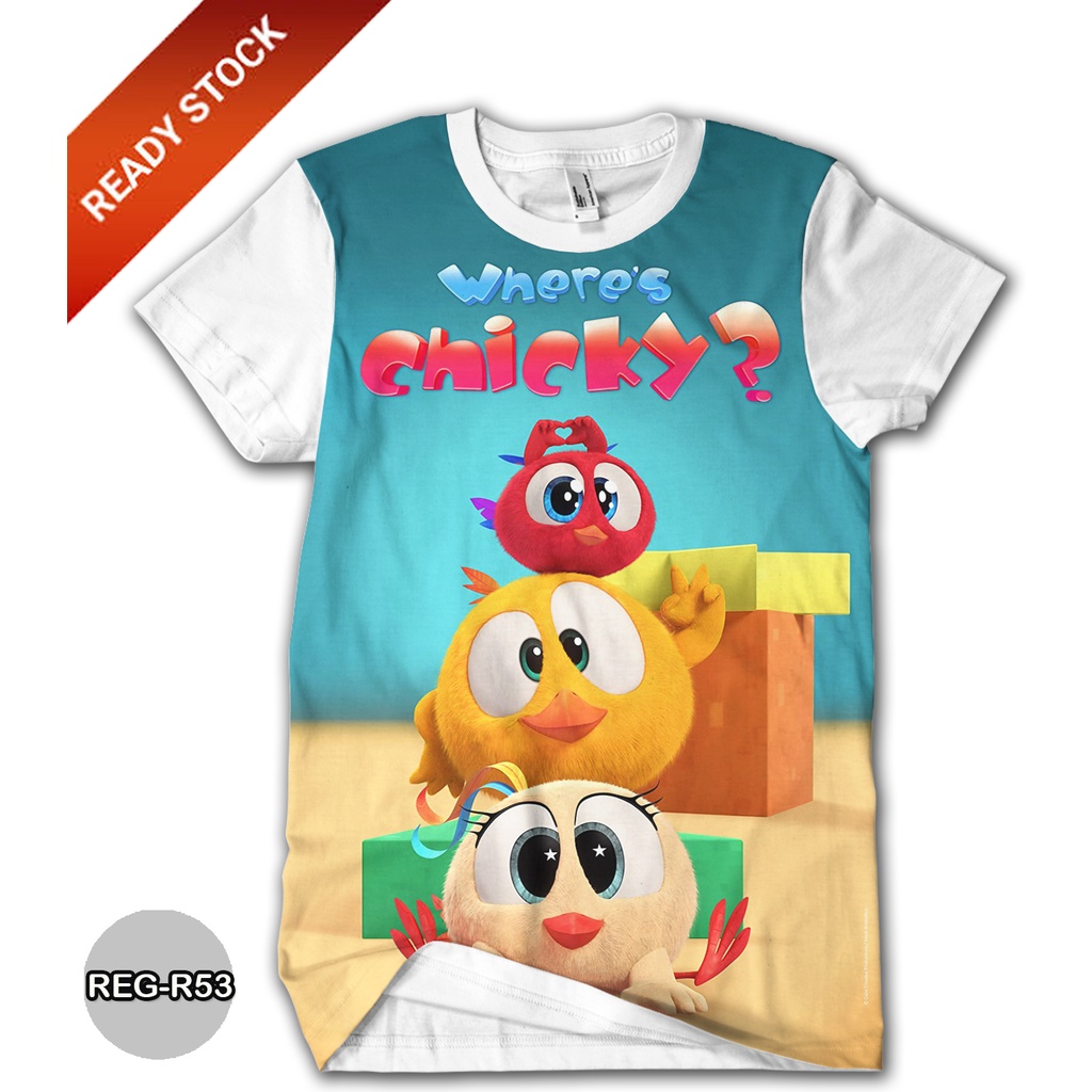 เสื้อยืด-พิมพ์ลายการ์ตูน-wheres-chicky-tv-reg-r53