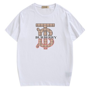 Burberry เสื้อยืดแขนสั้นพิมพ์ลายคลาสสิกผ้าฝ้ายเสื้อยืดแขนสั้น_11