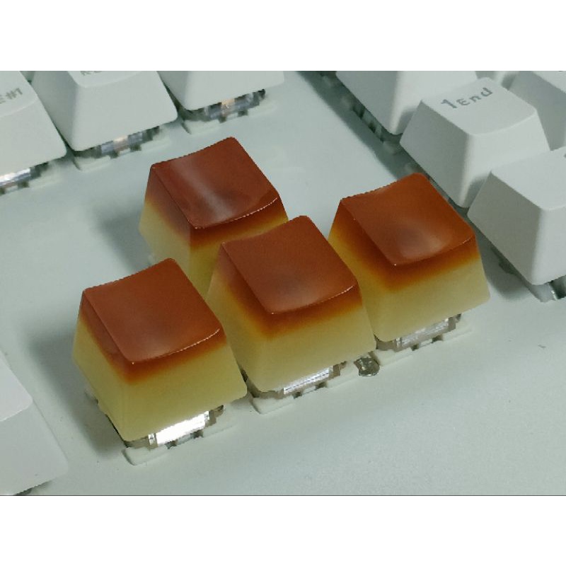 ปุ่ม keyboard คาราเมล พุดดิ้ง Caramel Pudding Keycaps | Shopee Thailand