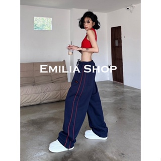 EMILIA SHOP กางเกงขายาว กางเกงเอวสูง กางเกงขายาวผู้หญิง  Beautiful ins Stylish Trendy A23L05E 36Z230909