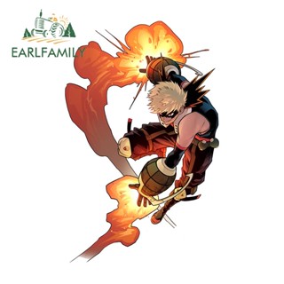 Earlfamily สติกเกอร์กันน้ํา กันรอยขีดข่วน ลาย My Hero Academia ขนาด 13 ซม. x 8.3 ซม. สําหรับตกแต่งกระจกรถยนต์