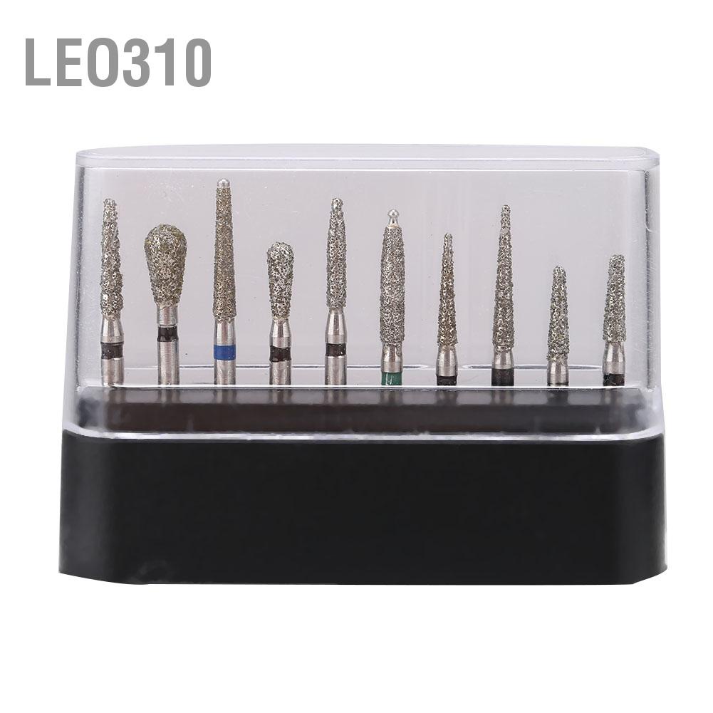 Leo310 10 ชิ้น/เซ็ตทันตกรรมเพชร Burs FG 1.6 มม. Handpiece ความเร็วสูง ...