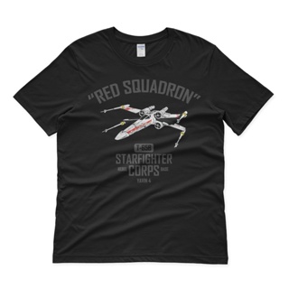 Ready Stock Top Quality Movie Shirt Custom Print Streetwear Star Wars Red Squadron Black Tshirt Design_05