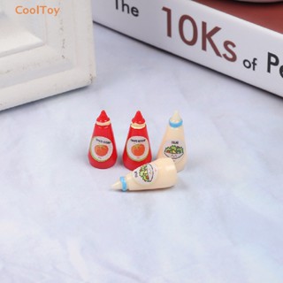 Cooltoy โมเดลซอสมะเขือเทศจิ๋ว 1:12 สําหรับตกแต่งบ้านตุ๊กตา 4 ชิ้น ต่อชุด