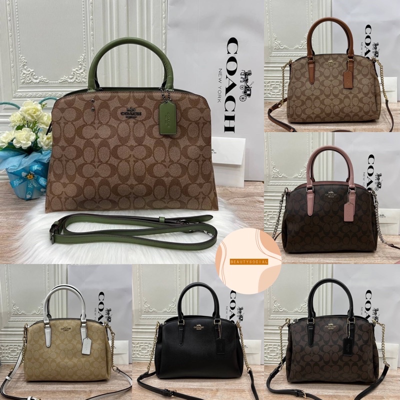 หนังแท้-ms-เกรด-1-1-coach-tote-กระเป๋าสะพายข้าง-กระเป๋าปั้มแบรนด์-size-30cm-size-25cm