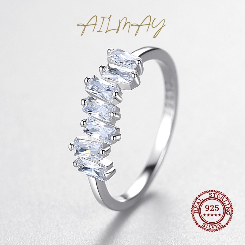 ailmay-แหวนเงินสเตอร์ลิง-925-ทรงสี่เหลี่ยมคางหมู-เครื่องประดับ-สําหรับผู้หญิง-งานแต่งงาน-หมั้น