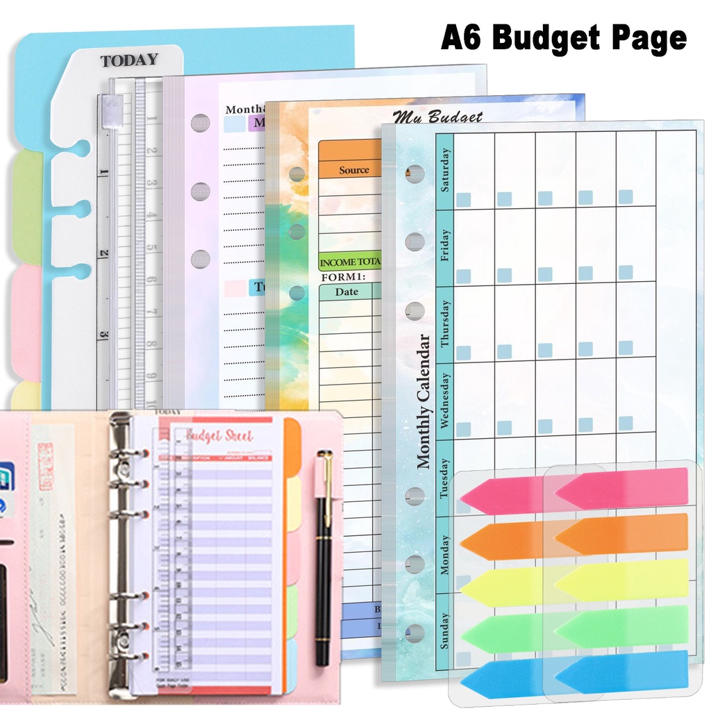 อะไหล่แกนสมุดโน้ต-a6-6-หลุม-รายสัปดาห์-รายสัปดาห์-สําหรับจัดระเบียบเงิน-a6-82-ชิ้น-ต่อชุด