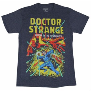 Dr. Strange (Marvel Comics)  - Battling Doctor Under Logo &amp; Hands mens cotton classic fashion round neck T-shirt_01