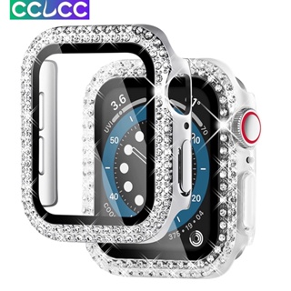 Cclcc เคสนาฬิกาข้อมือ กระจก และเพชร สําหรับ Apple Watch series 8 7 6 se 5 4 3 2 42 มม. 38 มม. 40 มม. 44 มม. 45 มม. 41 มม.