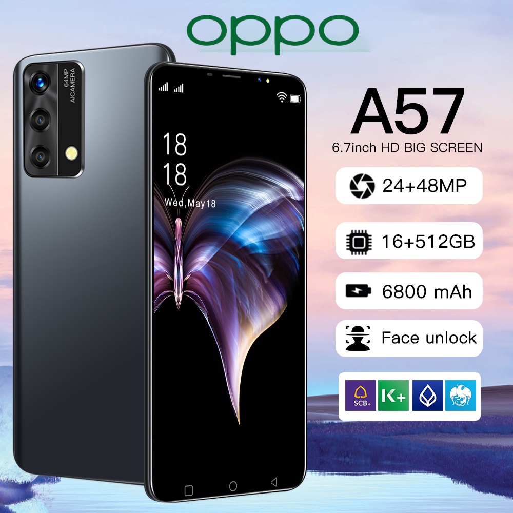 ภาพหน้าปกสินค้าโทรศัพท์มือถือ OPPO A57 รองรับ ของเเท้100% โทรศัพท์ 12+256GB SmartPhone รองรับ2ซิม ประกันศูนย์ 2ปี