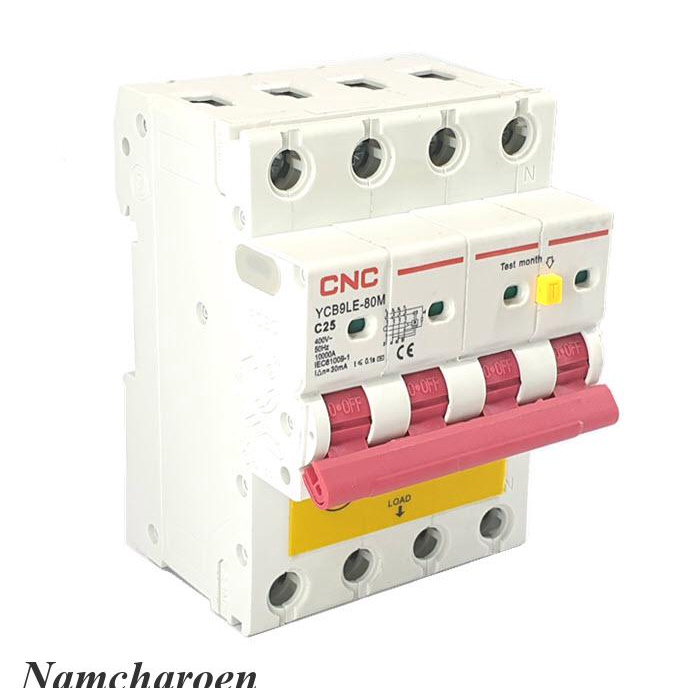 NC 50A 4P RCBO 100mA เบรกเกอร์กันดูด RCBO ตัดวงจรไฟฟ้า RCBO-4P-50A ...